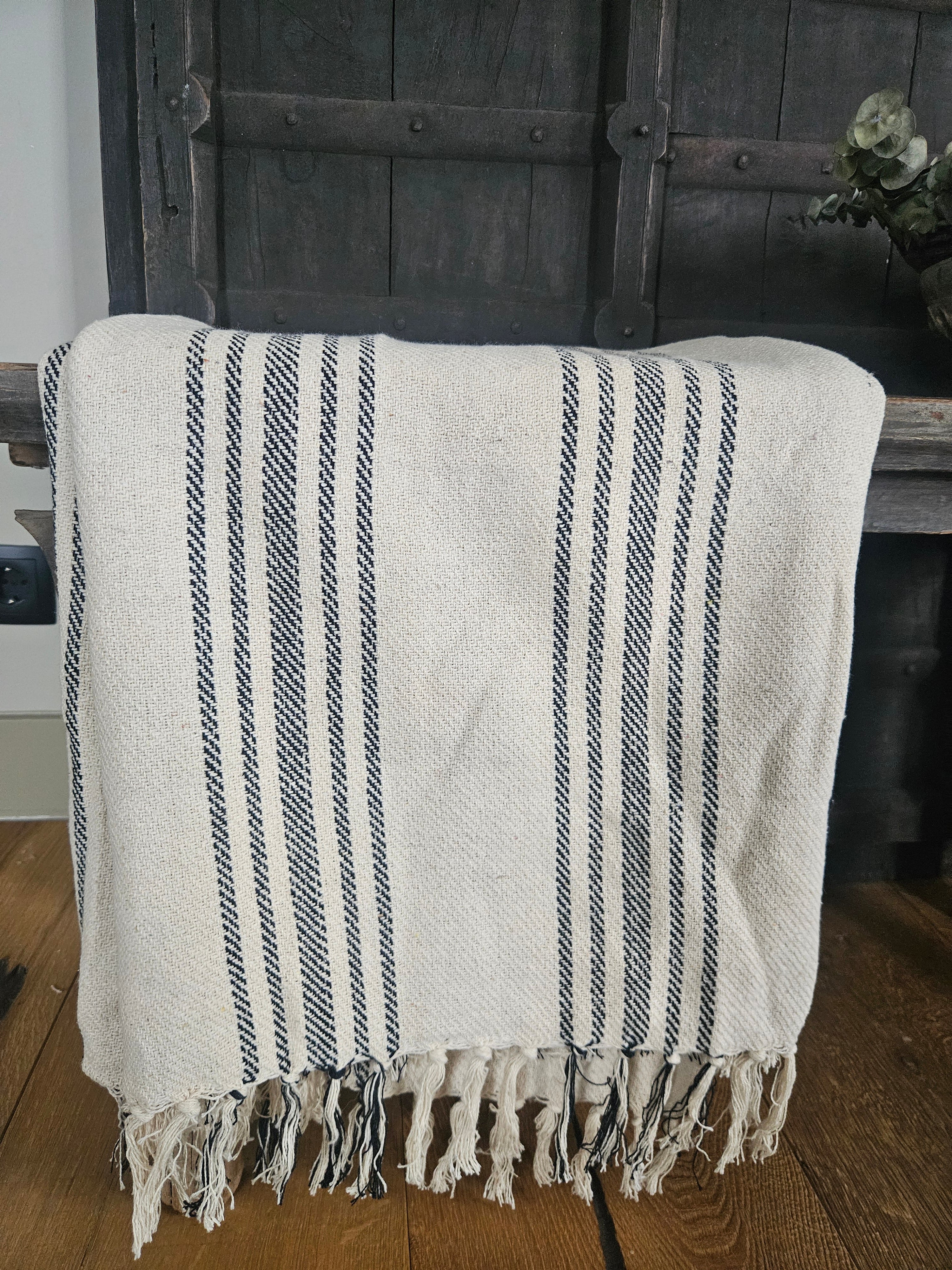 Plaid beige gestreept