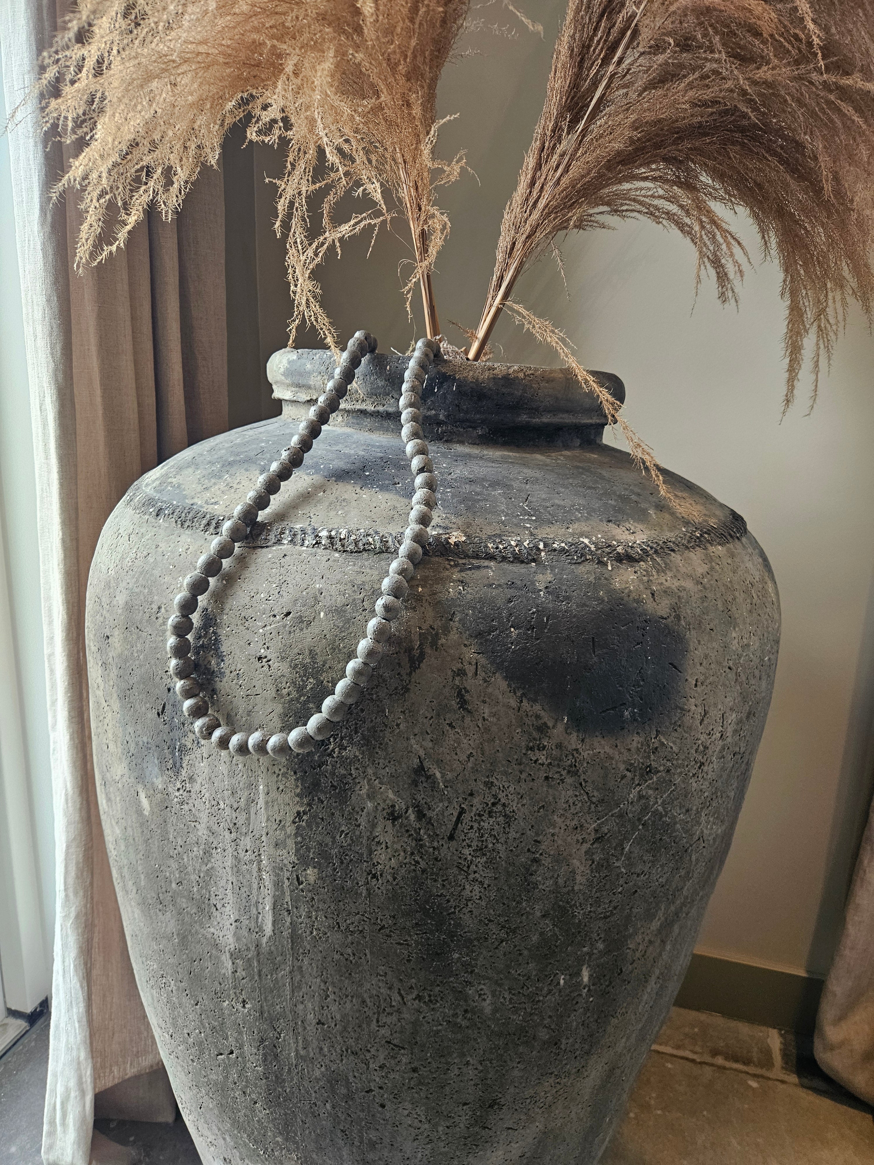 Sober houten kralenketting