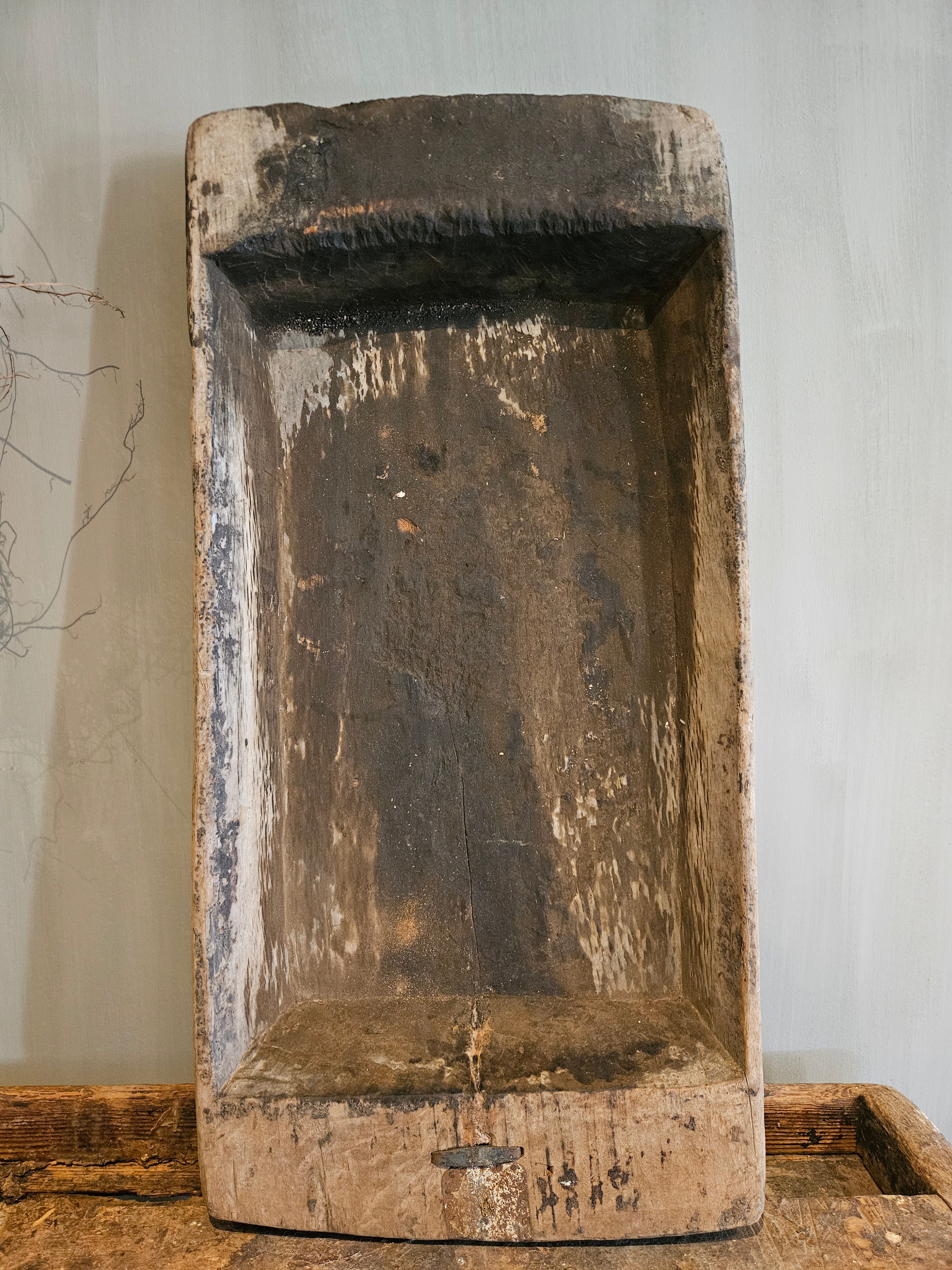 Authentieke houten trog XXL van massief hout