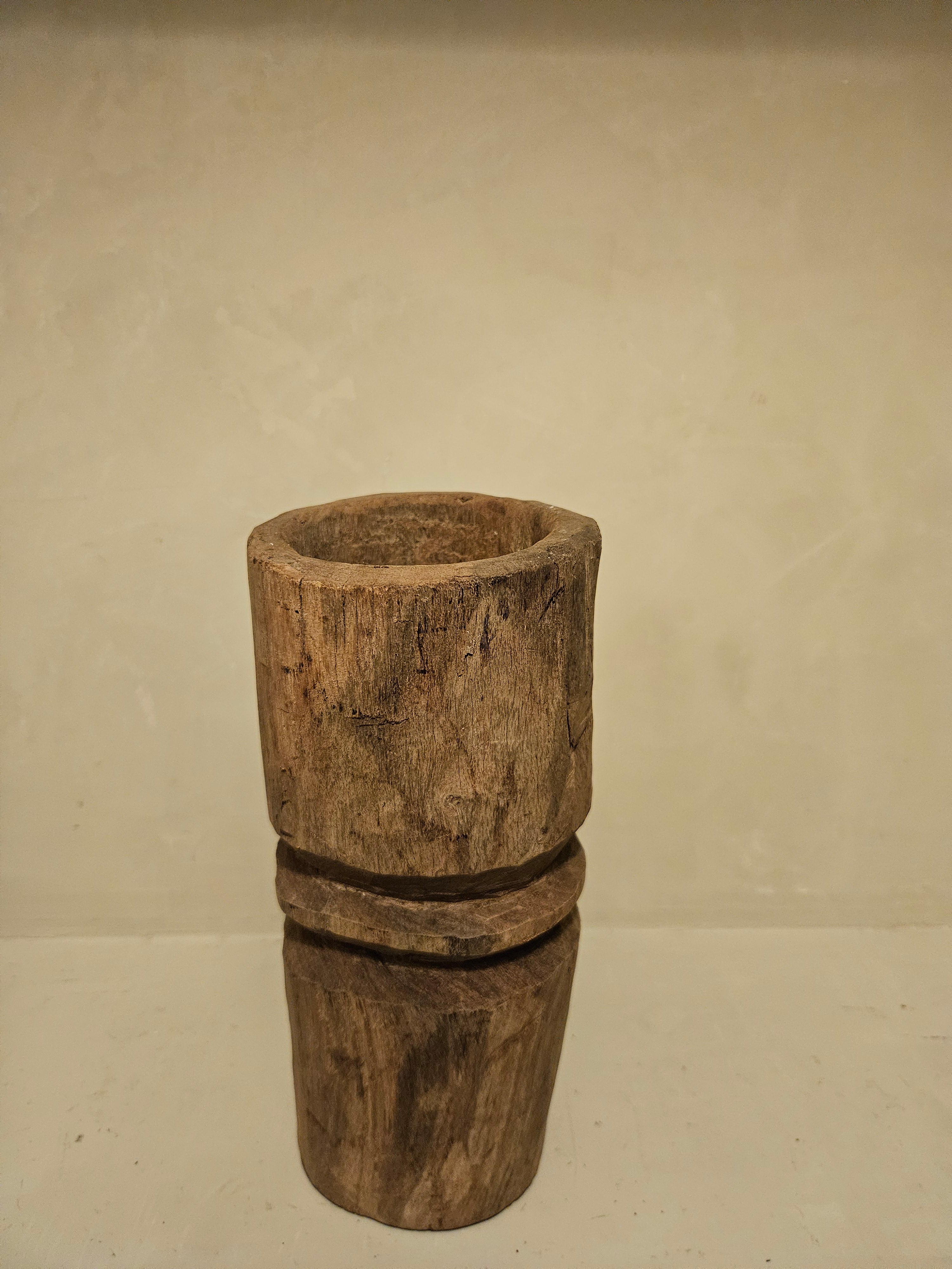 massief houten vijzel