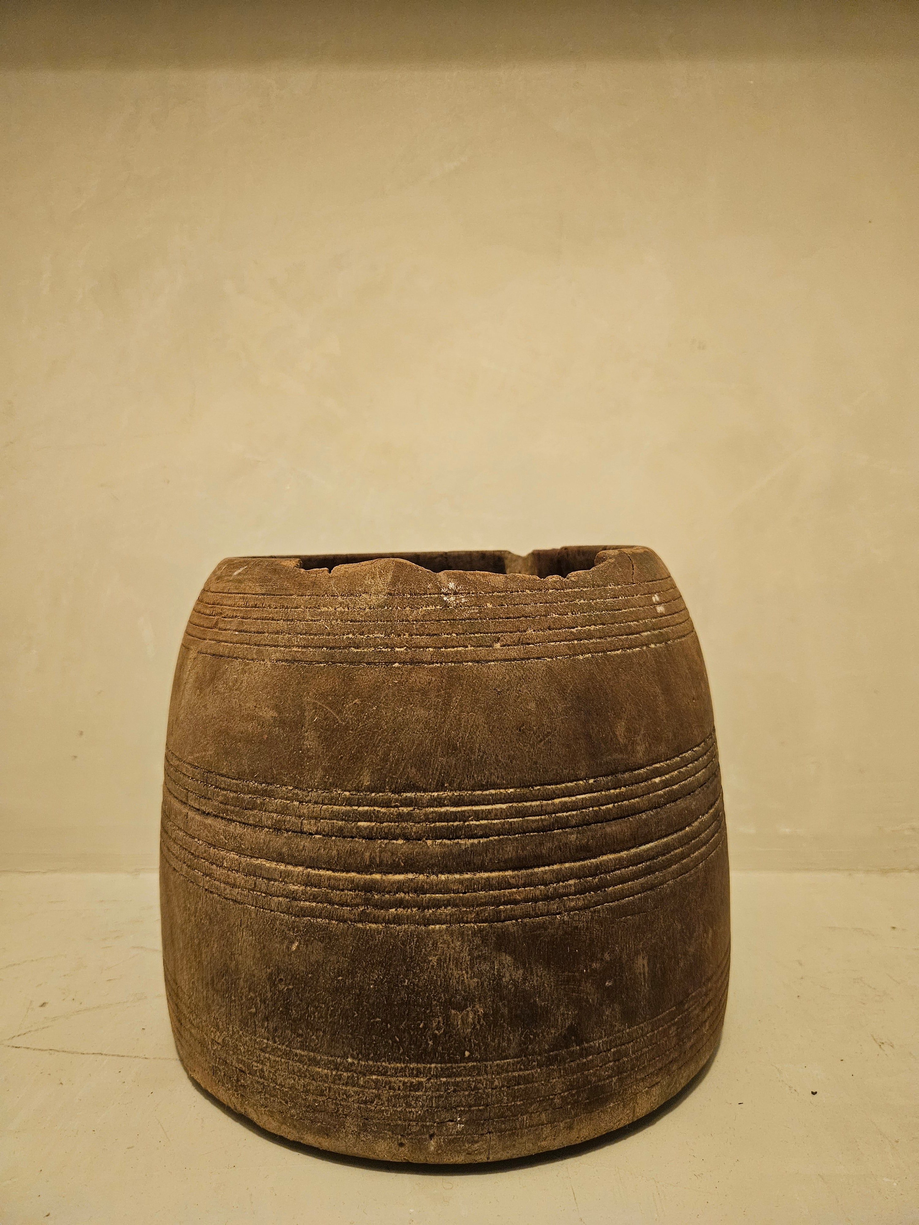 houten decoratiepot