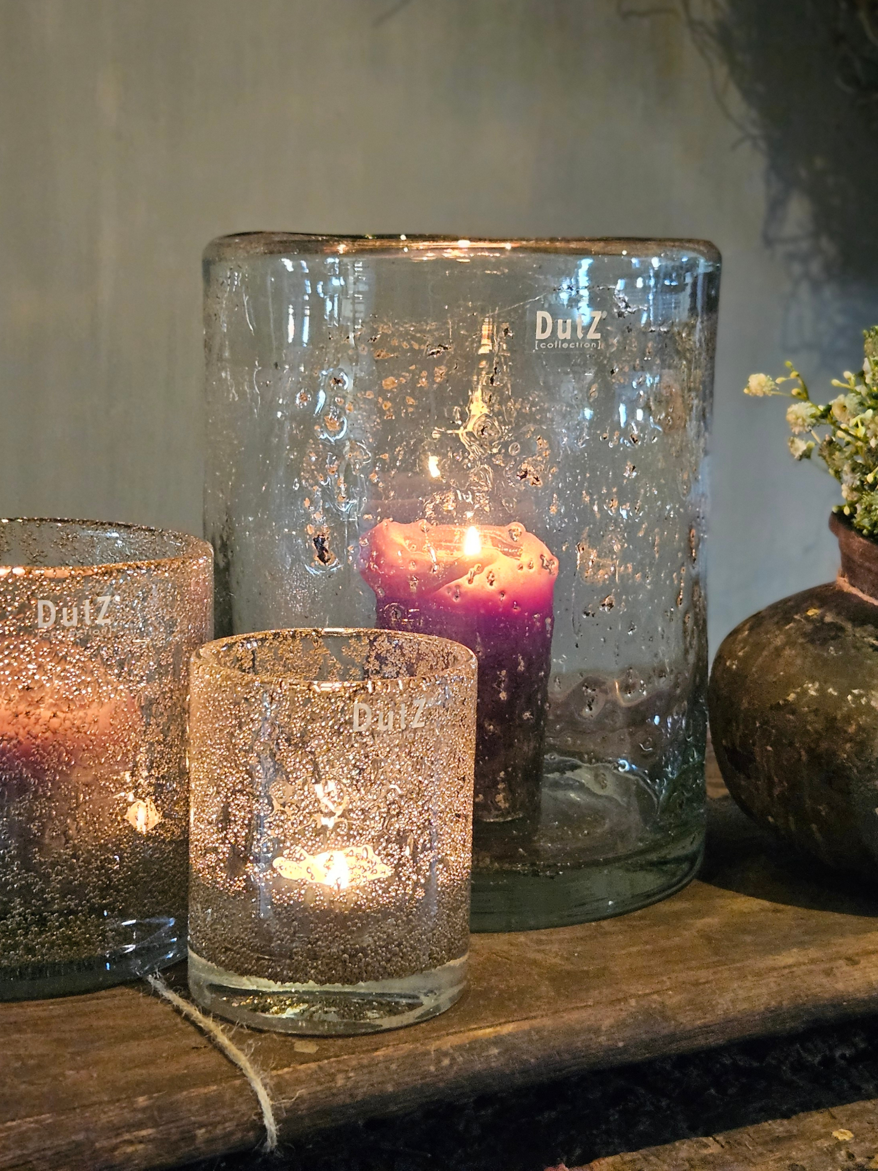 Dutz Cilinder windlicht met bubbels