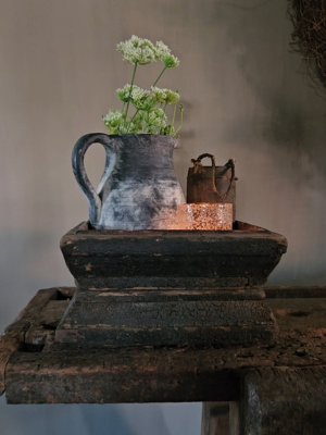 Houten bewaardoos donker hout patina